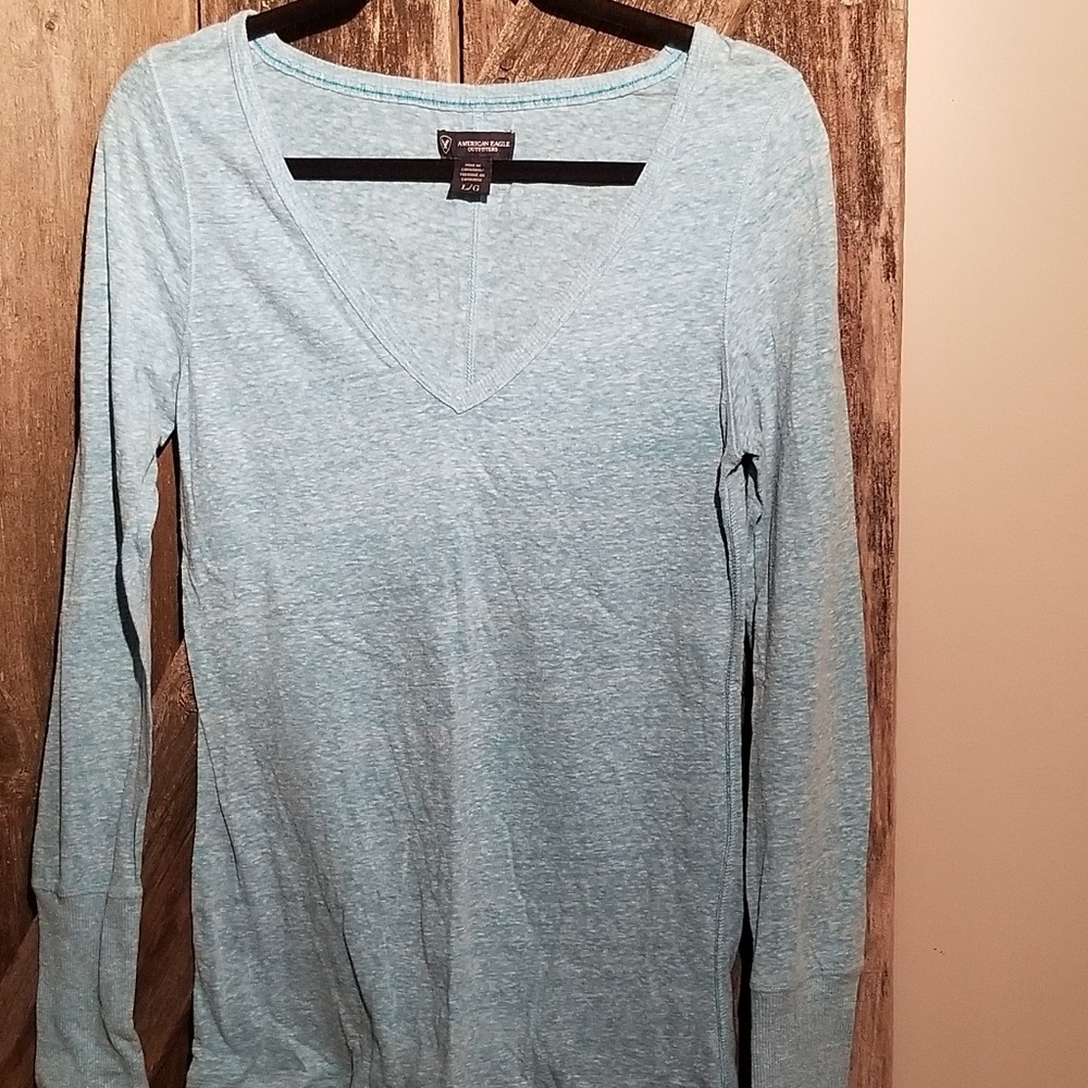Blue long sleeve top